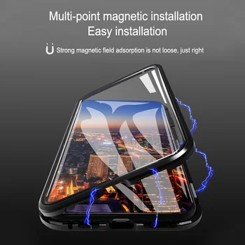 Magnētiskā Lietā par IPhone 12Pro Max 11Pro SE 2020. GADAM XR XS X 8 7 6s Plus Coque Rūdīts Stikls Magnēts, Lietu Vāku iPhone 12 Būtiska