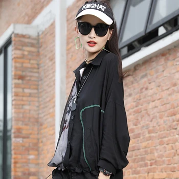 Max LuLu Jauno Korejas Modes Stila Rudens Drēbes Sieviešu Acu Dāmas Blūzes Punk Melni Krekli, Sieviešu Gadījuma Sexy Plus Lieluma Galotnēm