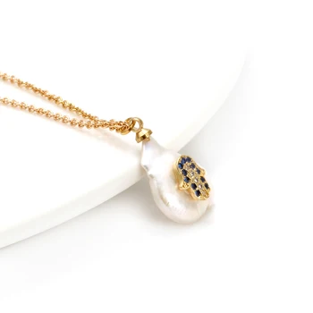 MEIBEADS Bohēmijas Hamsa Puses Piekariņi Pērles sānslīdi kaklasaite Kaklarota Sievietēm, Etniskā Kāzu Shell Paziņojumu Kaklarota Kuloni EY6270