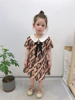 Meitene Kleita 2020. Gadam Bērni Vasaras Loku Princess Puse Kleitu Modes Bērni Puķu Meitene Īsām Piedurknēm Kleitas Bērnu Bērnus Apģērbt
