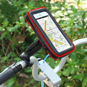 Motociklu, Velosipēdu Velosipēds Tālruņa Turētājs Mount Bracket Stāvēt Ar Ūdensizturīgu Rāvējslēdzēju Lietā par iPhone Xs Maks Samsung Note9 S9 Plus