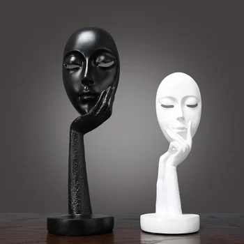 Mājas Apdare Statuja, Galda Rotājumi Piederumi 3D Sejas Maska Abstraktās Tēlniecības un Dekoratīvās Mākslas Statuetes Dzīvojamā Istaba Dekori