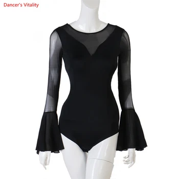Mūsdienu Deju Sieviešu Elegants Taures Piedurknēm Ķermeņa Uzvalks Jaunas Balles Dancewear Top Latīņu Dejas Sexy Onesies Darbības Drēbes