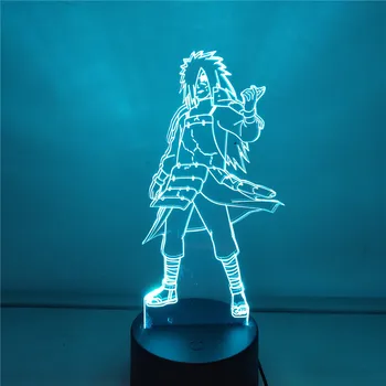 Naruto Uchiha Madara Anime Skaitļi 3D LED Krāsa Mainās Rīcības Figma Rotaļlietas Shippuden Madara Nakts Gaismas Modelis Kolekcionējamus Lelles