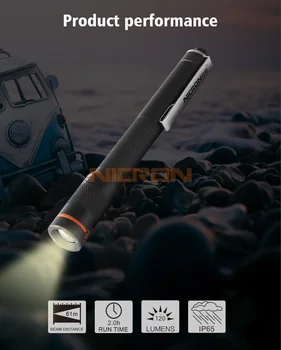 NICRON B22 Pildspalvu Lukturīti Augstajam CRI Krāsu Atbilstības Zoomable 120LM Ūdensizturīgs IP65 2xAAA Mini Mājas Lāpa Lampas Apkopes utt