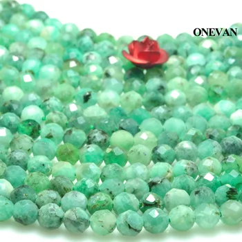 ONEVAN Dabas Emerald Slīpētas Apaļas Pērles 4mm Gluda Šarmu Akmens Aproce, Kaklarota, Rotaslietu izgatavošana Diy Piederumi Dāvanu Dizains