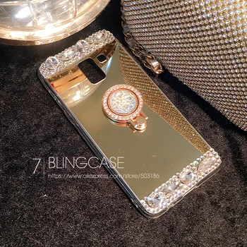 Par Huawei P20 P30 Lite Mate 10 Pro 3 3i P Smart 2019 Bling Dimanta Spogulis, Mīksts gadījumā Rhinestones Vāciņu