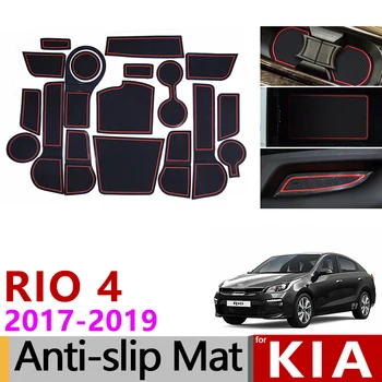 Par Kia Rio 4 X-Line RIO 2017 2018 2019 Anti-Slip Gumijas Kausa Pildītās Durvis Groove Mat 18pcs Piederumi Auto Dizains, Uzlīmes
