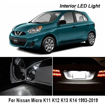 Perfekts Balts Canbus Bez Kļūdām LED Spuldzes Interjera Dome Kartes Bagāžnieka gaismas komplekts Priekš Nissan Micra K11 K12 K13 K14 (1993-2019)