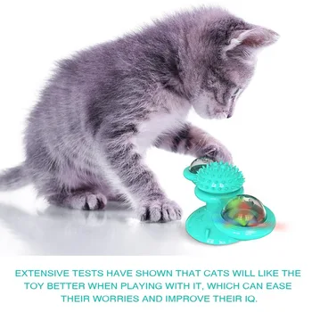 Pet Suns, Kaķis Rotaļlietas Pagriezt Vējdzirnavas Zobu Suka Ar Catnip Grieza Vinilplašu Teasing Nesaskrāpē Kutēšana Ball Puzzle Rotaļlieta Pet Produkti