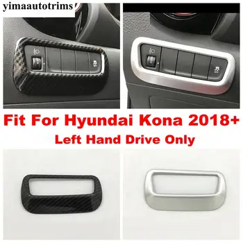 Piederumi Hyundai Kona 2018 - 2020 Galvas Gaismas Lampas Slēdža Pogu Paneļa Vāku Apdare Ar Oglekļa Šķiedru / Matēts Interjera Pielāgošanas Komplekts