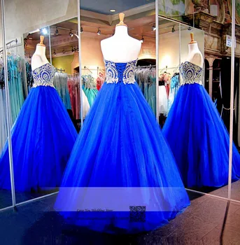 Pieticīga, Royal Blue Zelta Mežģīnes Lēti Quinceanera Kleitas Bumbu Kleita Plus Izmērs Balles Kleitu 2017 Vestidos de Cidoniju Anos Izlaidums