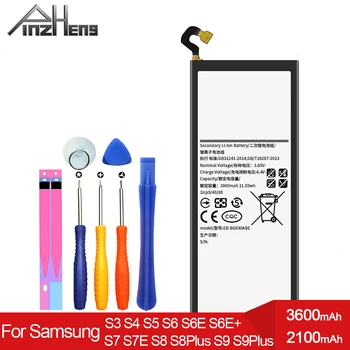PINZHENG Akumulators Samsung Galaxy S6 S7 S8 S3 S4 S5 NFC S6 S7 Malas S8 S9 Plus G930F G950F G920F G900F i9300 Aizstāt Bateria