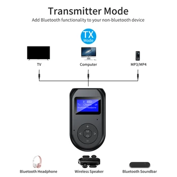 Portatīvā Audio Displejs Bluetooth Adapteri 2 In 1 Raidītājs, Uztvērējs, Austiņu Bezvadu Stereo Skaļruņu Adapteri Ar 3,5 MM AUX