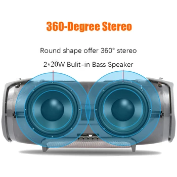 Portatīvā Bluetooth Skaļrunis, Subwoofer, TWS 40W Āra Ūdensizturīgs boombox Mūzikas Atskaņotāja skaņas sistēma kolonnu skaļruņi Ar radio