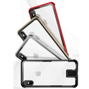 R-tikai Push Pull Metāla Rāmis iPhone XR XS Max Lietā Alumīnija Bampers, Rūdīta Stikla Vāks uz iPhone X XS 7 8 Plus Gadījumos