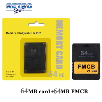 RetroScaler Saglabāt Spēli Funkciju 64MB Atmiņas Crad Atbilstu VISIEM PS2 konsole +V1.966 FMCB Free McBoot Karti 8MB/16 MB/32MB/64MB