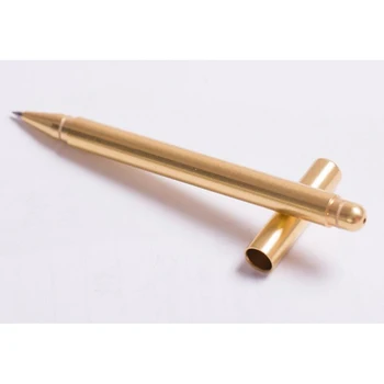 Roku darbs Misiņa Paraksts Pildspalva 0.5 mm, melna tinte Cietā Vara Gēla Tintes Pildspalva Taktiskās Pildspalvu Self Defense EDC Divas Dizainu