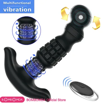 Rotācijas Anālais Vibrators Vīriešu Prostatas Massager Bezvadu Vibrators paredzēts Vīriešu G-Spot Stimulēt Big Butt Plug Anālās Seksa Rotaļlietas Pieaugušajiem