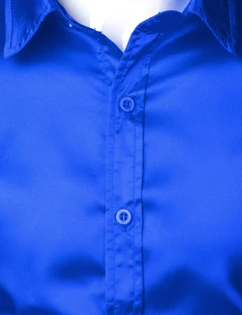 Royal Zils Zīda Satīna Krekls Vīriešiem 2019 Luksusa Zīmolu Jaunu Slim Fit Vīriešu Kleita Krekli Kāzu Svinības Gadījuma Vīriešu Ikdienas Krekls Chemise