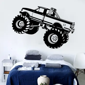 Sienas Uzlīmes Zēniem Numuri Monster Truck Decal monster truck dekoru mākslas zēnu istabas interjeru zēni sienas decal auto sienas zēnu istabā 3621