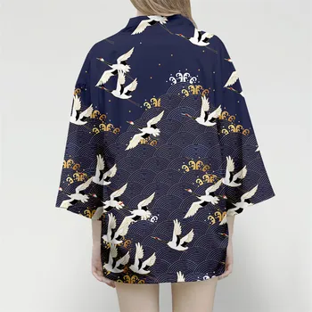 Sieviešu Harajuku Jaciņa Japāņu Kimono Āzijā Vasaras Digitālā Drukā Krekls Topi Gadījuma Sieviete Kimonos Kawaii Yukata Kimono Cosplay