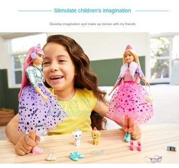 Sākotnējā Barbie Lelles Pet Suns Komplekts Princess Sortimentā Rotaļlietas Meitenēm Bērnu Dzimšanas dienas Dāvanas, Rotaļlietas, Bērnu Bonecas Bērnu Lelles Modes