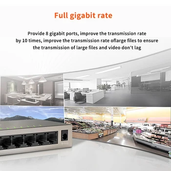 TDTEG1008M Gigabit Switch8-port Pilnu Gigabit Desktop Ethernet Slēdzis Kameras Security Monitor Bezvadu AP