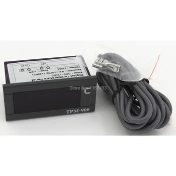 TPM-900 ciparu LED termometrs DC / AC 12V flush digitālo temperatūras mēraparātu panelī ar sensoru, kas piemērots saldēšanas skapis