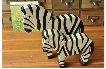TPRPLH 2gab/Daudz Ziemeļeiropā Zebra Figūriņas Radošo Koka skulptūru Dzīvnieku Modelis, Mājas Dekoru, Dāvanas, Amatniecības BR114