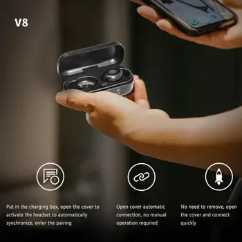 TWS bluetooth 5.0 Austiņas Bezvadu Ūdensizturīgs Mini Stereo Austiņas ar Austiņu uzlādes case iPhone Samsung Xiaomi Huawei