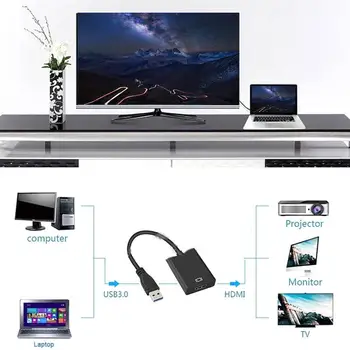 USB 3.0 Video Adapteri Full HD 1080P Converter USB 3.0 uz HDMI saderīgu Datoru, Klēpjdatoru Windows 7/8/10 PC