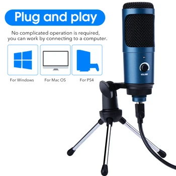 USB Ierakstīšanas un Kondensatora Mikrofons Profesionālās Studijas Mikrofons Karaoke microfono Par Youtobe tik tok DATORU, Dators, Laptop Mic