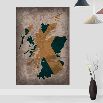 Valsts Karoga Kartes Plakātu Skotijas Valsts Karogs, Karte Audekls Drukāt, Mājas Dekoru, Sienas Mākslas Dekoru, Bez Rāmja