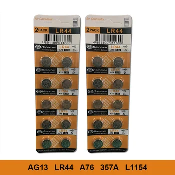 Veica grozījumus 13.ag 20PCS Alkaline Pogu Baterijas LR44 357 357A A76 L1154 GPA76 Poga šūnu AG 13 1.55 V Skatīties Elektronisko Tālvadības