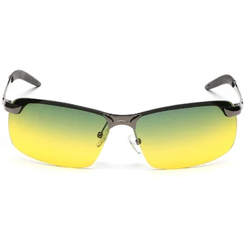 Vīriešu Nakts Braukšanas Brilles Anti-Glare Dzeltenas Saulesbrilles, Briļļu Metāla Nakts Brilles Aizsardzības Polarizētās Brilles Par Automašīnas Vadītāja
