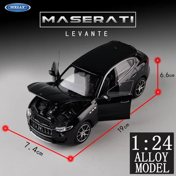 Welly 1:24 Levante Maserati automašīnu sakausējuma auto modeļa simulācijas auto dekorēšana kolekcija dāvanu rotaļlietas Die casting modelis zēns rotaļlietas