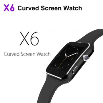 X6 Izliektu Ekrānu, Bluetooth Smart Skatīties TF SIM Tālruņa Kameru Vīrieši Sievietes Ūdensizturīgs Smartwatch par Android, iOS, iPhone, Samsung