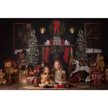 Ziemassvētku Fotogrāfijas Fons Kamīnu Windows Sarkanas Zeķes Fona Ziemassvētku Eglītes Dāvanu Rotaļlietas Ziemas Jaundzimušo Foto Aksesuāri