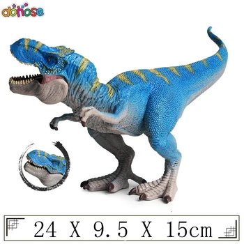 Zila Imitētu Cietā Dinozaura Modelis Dinozauru Rotaļlietas Tyrannosaurus Attēls Rotaļlietas Bērniem Ziemassvētku rotaļlieta