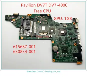 （Bezmaksas CPU） PAR HP PAVILION DV7 DV7-4000 Klēpjdators mātesplatē DAOLX8MB6E1 630834-001 615687-001 mainboard ar GPU:1GB TESTA OK
