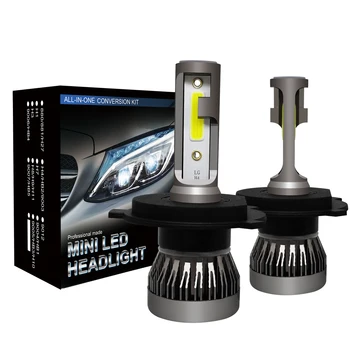 1/2 gab. Mini led Lukturis H4, H7 LED COB Automašīnas Lukturi 12V 6000LM 6000K Spuldzes H3 H1 9005 HB3 9006 HB4 H8, H9 H11 Spuldzes