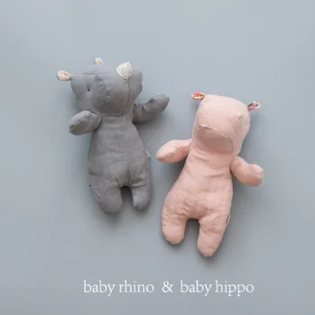 1 GAB Hippo Bērnu Mīkstās Rotaļlietas ir Darinātas Mājīgs Kokvilnas, Lina, Pildīti Dzīvnieku Rotaļlietas, Gudrs Meža Dzīvnieku Auduma Rotaļlietas, Lupatu Lelle