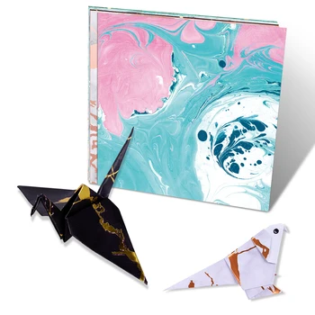 100gab Laukumā Origami Papīra vienpusējs Marmora Zīmējumu Iedeguma Krāsains DIY Bērniem Salocīta Papīra Scrapbooking Amatniecība Dekoru 15×15 cm
