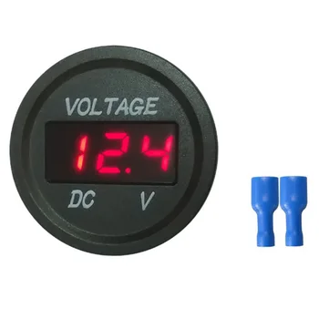 1pc Modificētu DC ūdensizturīgs ciparu displejs auto voltmetrs auto motocikla akumulatora LED voltmetrs 12V DC5V-48V LED Panelis sarkanā, zilā