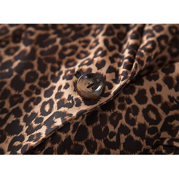 2019 Jaunu Modes Sieviešu Žakete Leopard OLS ar garām Piedurknēm žakete Bleizeri, Žaketes Birojs, Dāmu Topi Biker Jaka Outwear Topi R1140