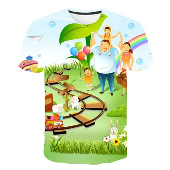 2020. gada Vasaras Drēbes Meitenēm Anotācija Dzīvnieku 3d Druka T Kreklu, Zēns, Meitene, Foršs Gadījuma O-veida Kakla T Krekls ar Īsām Piedurknēm