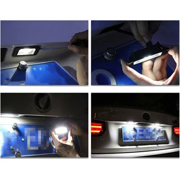 2gab 12V Automašīnas LED Numuru Licences Plāksnes Gaismas BMW Mini R50, R52, R53 Cooper S Automotive Lampas Ārpuse