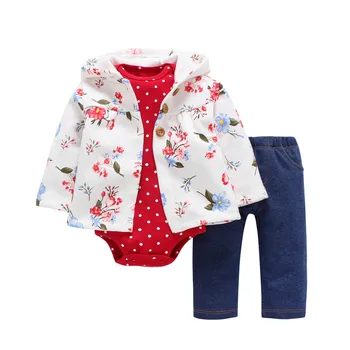 3 Gabals Komplekts Jaundzimušā Apģērbu Kapuci Jaka+Bikses+Romper Bebes Zēnu Drēbes Mazulim Meitene Kokvilnas Komplekti Bērniem Tērpiem 2018 Jaunas