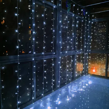 3 X 3M 300 LED Aizkaru Gaismas Vainags Pasaku Lāsteku String Āra Brīvdienu Ziemassvētku Dekoratīvie Kāzu Xmas Mājas Apdare